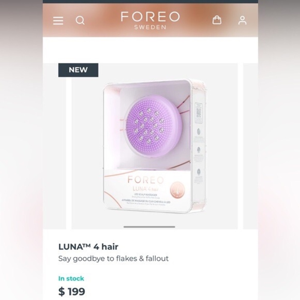FOREO LUNA 4 Hair - Scalp Massager - Strengthens hair & purifies scalp